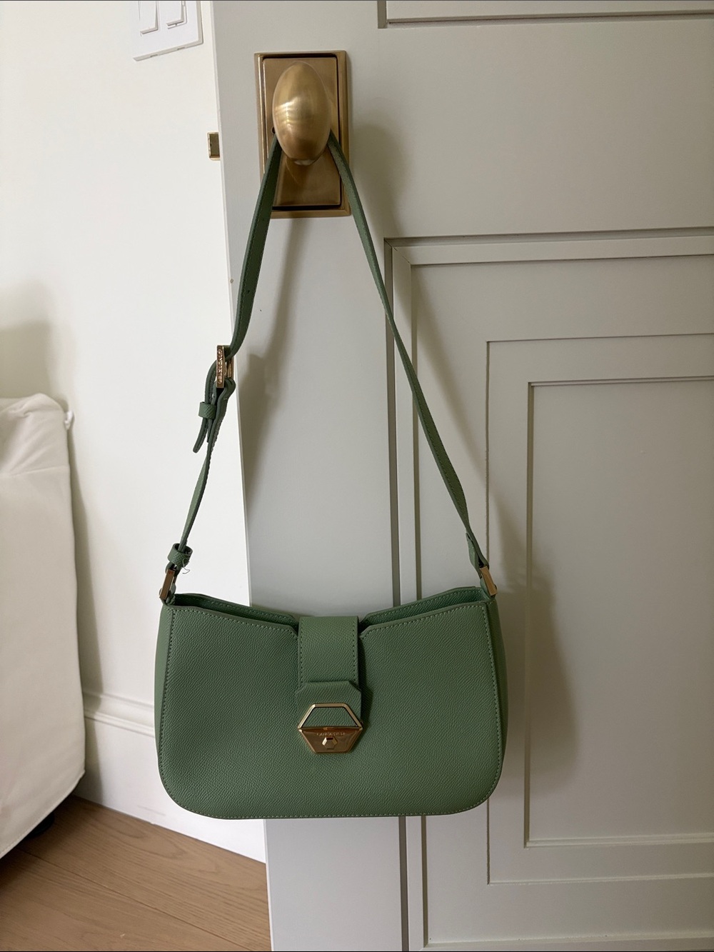 lancaster Green Structured Shoulder Bag